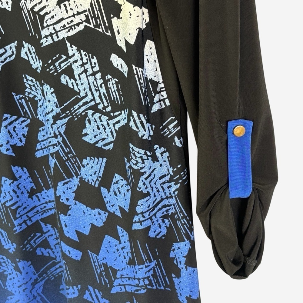 Joseph Ribkoff Asymmetrical Tunic Blouse Roll Tab Sleeves - Picture 4 of 9